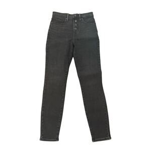 NWT Everlane HighRise Skinny Black Button Fly Ankle Jeans‎ Women's 26